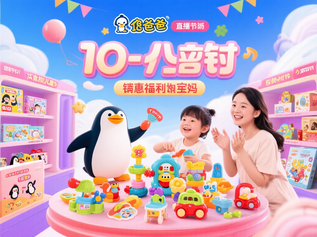马上开播,狂轰滥炸10分钟,超多福利大家记得先下手!!企鹅爸爸直播间企鹅爸爸儿童节大场 宝妈推荐 儿童玩具 每一个特殊的节日,都是令人期待的狂欢时刻